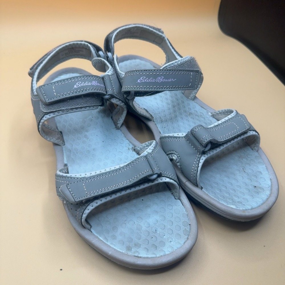 Eddie Bauer Sunset Sport Sandals Gray Adjustable Strap Women's Size 10